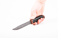 Нож Финка  наборная кожа, нержавеющий дамаск, текстолит : фото 5