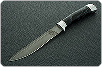 Нож Н57 Змеелов смола, черный дамаск, алюминий : фото 2