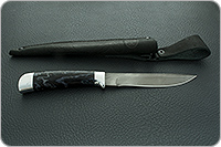 Нож Н57 Змеелов смола, черный дамаск, алюминий : фото 10