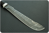 Нож Н89 Пиранья граб (черное дерево), черный дамаск, алюминий : фото 4