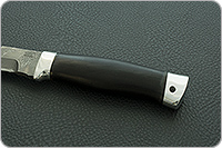 Нож Н89 Пиранья граб (черное дерево), черный дамаск, алюминий : фото 6