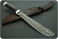 Нож Н89 Пиранья граб (черное дерево), черный дамаск, алюминий : фото 9