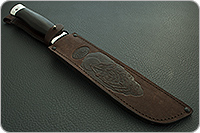 Нож Н89 Пиранья граб (черное дерево), черный дамаск, алюминий : фото 10