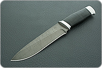 Нож Н1 Рыцарь наборная кожа, черный дамаск, алюминий : фото 2