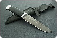 Нож Н1 Рыцарь наборная кожа, черный дамаск, алюминий : фото 9