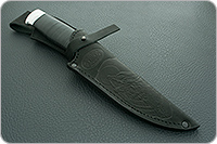 Нож Н1 Рыцарь наборная кожа, черный дамаск, алюминий : фото 10