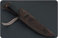 Нож Н1 Рыцарь микропористая резина, черный дамаск, текстолит : фото 9