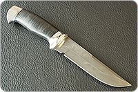 Нож Н8-Спецназ наборная кожа, черный дамаск, алюминий : фото 2