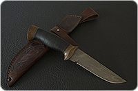 Нож Н8-Спецназ наборная кожа, черный дамаск, текстолит : фото 9