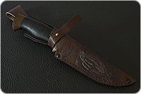 Нож Н8-Спецназ наборная кожа, черный дамаск, текстолит : фото 10