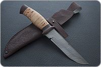 Нож Н8-Спецназ береста, черный дамаск, текстолит : фото 8