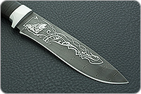 Нож Н6 Александр II наборная кожа, черный дамаск, алюминий : фото 4