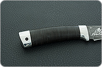 Нож Н6 Александр II наборная кожа, черный дамаск, алюминий : фото 5