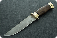 Нож Н8-Спецназ орех, черный дамаск, латунь  : фото 2