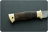 Нож Н8-Спецназ орех, черный дамаск, латунь  : фото 5