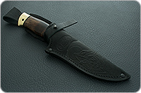 Нож Н8-Спецназ орех, черный дамаск, латунь  : фото 10