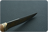 Нож НР2 Полярник нержавеющий дамаск, латунь покрытая золотом, золочение клинка : фото 9