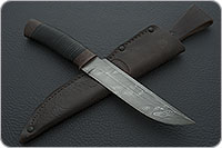 Нож Н3-Гумбольт наборная кожа, нержавеющий дамаск, текстолит : фото 8