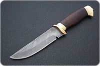 Нож Н8-Спецназ мореный орех, нержавеющий дамаск, латунь покрытая золотом : фото 2