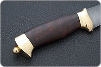 Нож Н8-Спецназ мореный орех, нержавеющий дамаск, латунь покрытая золотом : фото 5