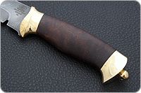 Нож Н8-Спецназ мореный орех, нержавеющий дамаск, латунь покрытая золотом : фото 6