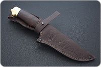 Нож Н8-Спецназ мореный орех, нержавеющий дамаск, латунь покрытая золотом : фото 8