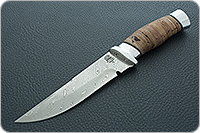 Нож Н8 Лондон-Спецназ береста, контрастный дамаск, алюминий : фото 2