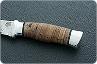 Нож Н8 Лондон-Спецназ береста, контрастный дамаск, алюминий : фото 4