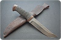 Нож Н5 Лесник микропористая резина, черный дамаск, текстолит : фото 8