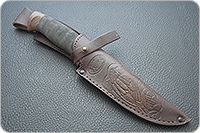 Нож Н5 Лесник микропористая резина, черный дамаск, текстолит : фото 9