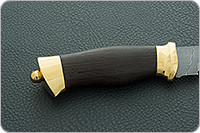 Нож Н8-Спецназ венге, нержавеющий дамаск, латунь покрытая золотом : фото 5