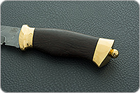 Нож Н8-Спецназ венге, нержавеющий дамаск, латунь покрытая золотом : фото 6