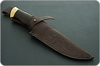 Нож Н8-Спецназ венге, нержавеющий дамаск, латунь покрытая золотом : фото 11