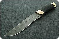 Нож Н2 Турецкий микропористая резина, черный дамаск, латунь  : фото 2