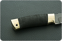 Нож Н2 Турецкий микропористая резина, черный дамаск, латунь  : фото 5