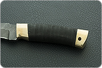 Нож Н2 Турецкий микропористая резина, черный дамаск, латунь  : фото 6