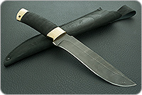 Нож Н2 Турецкий микропористая резина, черный дамаск, латунь  : фото 9