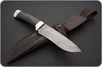 Нож Н6 Александр II наборная кожа, черный дамаск, алюминий : фото 8