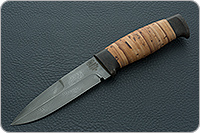 Нож Н9 Чикаго береста, черный дамаск, текстолит : фото 2