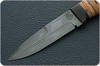 Нож Н9 Чикаго береста, черный дамаск, текстолит : фото 3