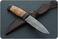 Нож Н9 Чикаго береста, черный дамаск, текстолит : фото 9