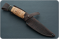 Нож Н9 Чикаго береста, черный дамаск, текстолит : фото 10