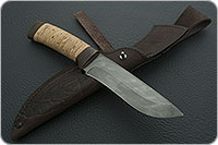 Нож Н6 Александр II береста, черный дамаск, текстолит : фото 8