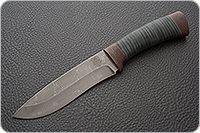 Нож Н6 Александр II наборная кожа, черный дамаск, текстолит : фото 2