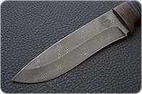 Нож Н6 Александр II наборная кожа, черный дамаск, текстолит : фото 3