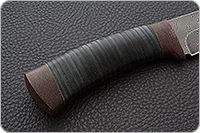 Нож Н6 Александр II наборная кожа, черный дамаск, текстолит : фото 5