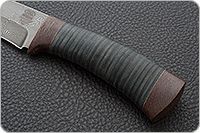 Нож Н6 Александр II наборная кожа, черный дамаск, текстолит : фото 6