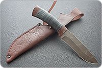 Нож Н6 Александр II наборная кожа, черный дамаск, текстолит : фото 8