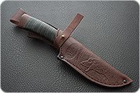 Нож Н6 Александр II наборная кожа, черный дамаск, текстолит : фото 9