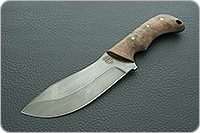 Нож Н70 Ковбой накладки стабилизированная карелка, черный дамаск, цельнометаллический : фото 2